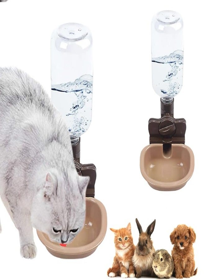 سايج سكوير وعاء طعام وموزع مياه أوتوماتيكي للقطط من سيج سكوير، وعاء ماء متحرك مع حامل، وعاء طعام متين وزجاجة ماء تعمل بالجاذبية للقطط الصغيرة والكلاب والأرانب والقطط الصغيرة - Image 1